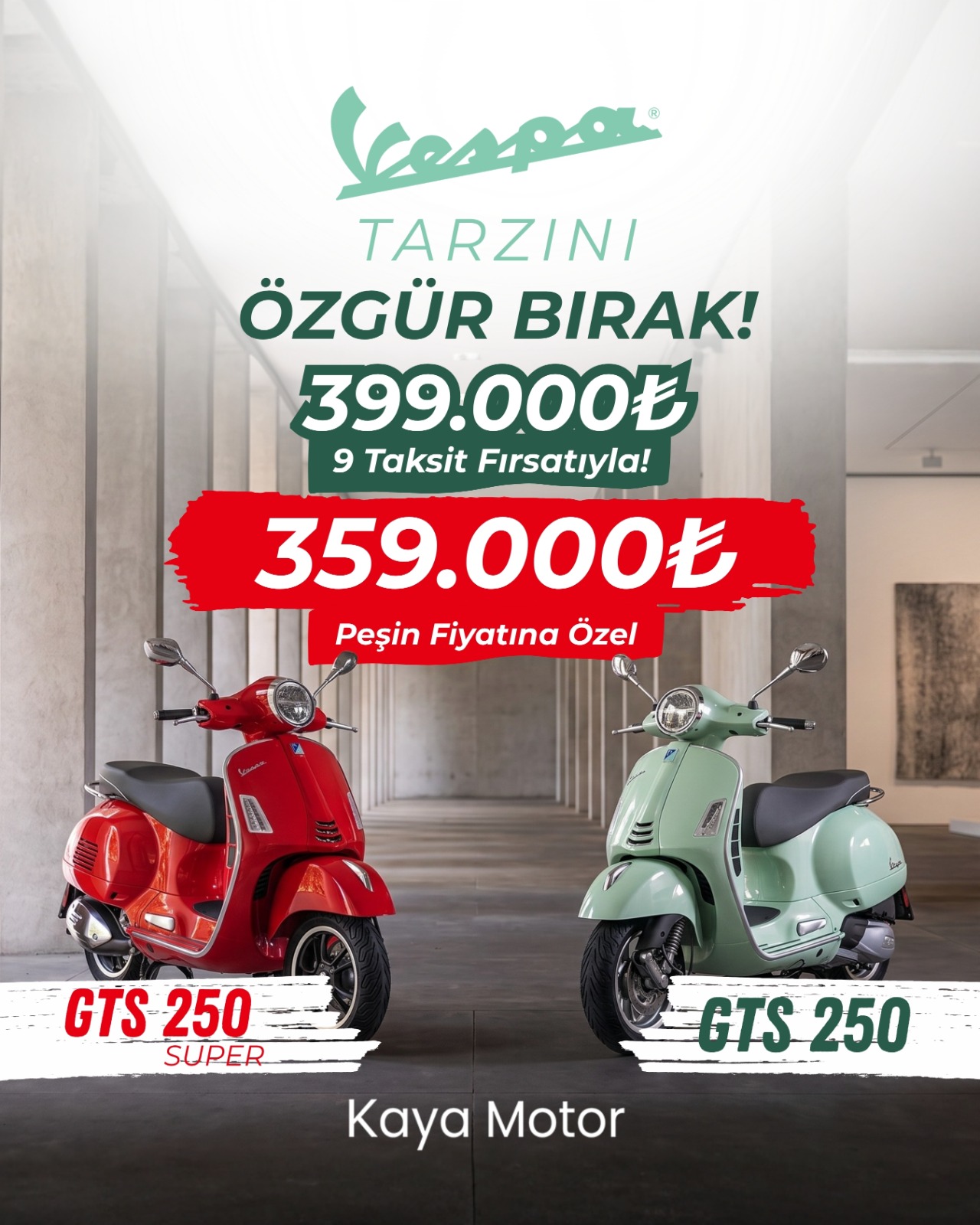 Vespa GTS 250 ve GTS 250 Super Eylül Kampanyası