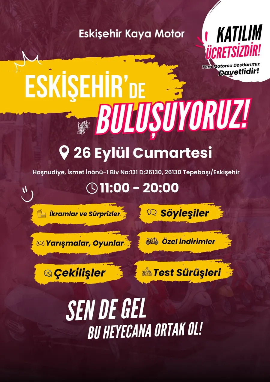 Eskişehir Kaya Motor 26 Eylül motosiklet buluşması